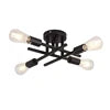 4-Light Midcentury Modern Chandelier Matte Black