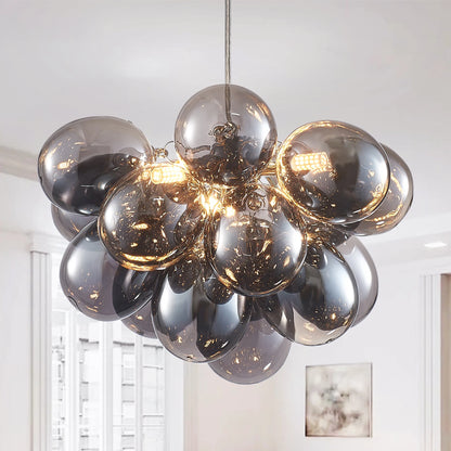 Modern Clear Black Baloon Glass Bubble Chandelier
