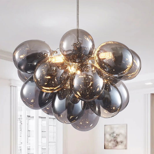 Modern Clear Black Baloon Glass Bubble Chandelier