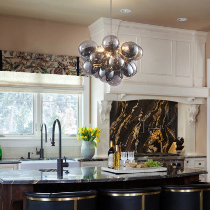 Modern Clear Black Baloon Glass Bubble Chandelier