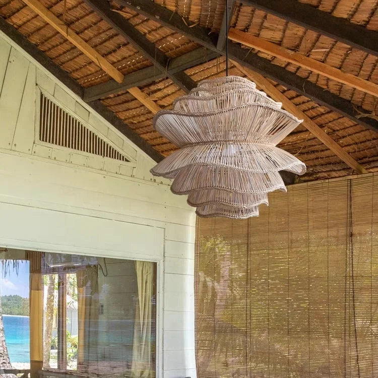 Antique Natural Rattan Pendant
