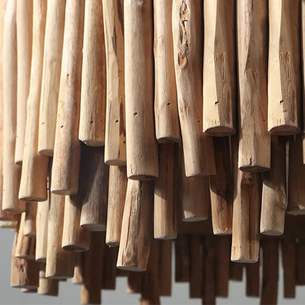 Unique Design Wood Drum Shape Chandelier
