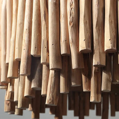 Unique Design Wood Drum Shape Chandelier