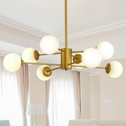 8-Light Gold Sputnik Chandelier