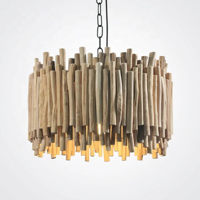 Unique Design Wood Drum Shape Chandelier