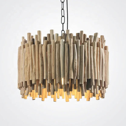Unique Design Wood Drum Shape Chandelier