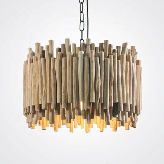 Unique Design Wood Drum Shape Chandelier