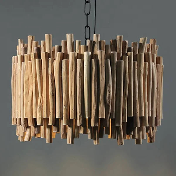 Unique Design Wood Drum Shape Chandelier