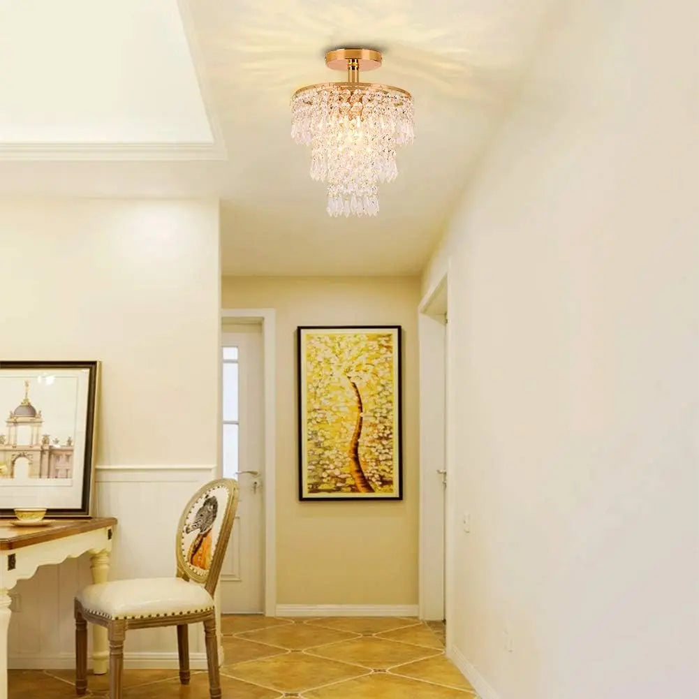 Mini Gold Crystal Modern  Chandelier
