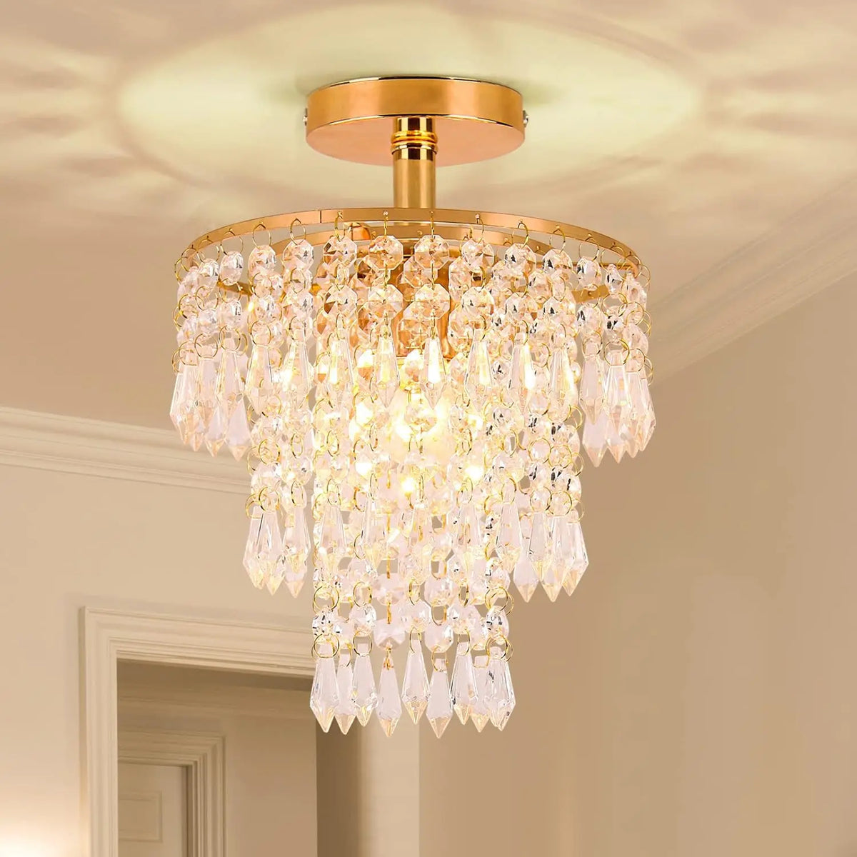 Mini Gold Crystal Modern  Chandelier