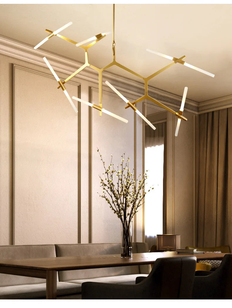 Modern Sputnik Aluminum Chandelier